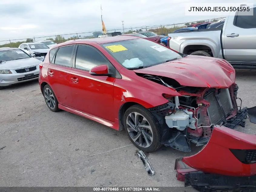 2016 Scion Im Base (M6) VIN: JTNKARJE5GJ504595 Lot: 40770465