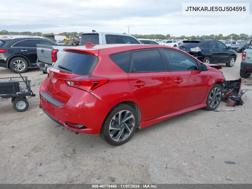 2016 Scion Im Base (M6) VIN: JTNKARJE5GJ504595 Lot: 40770465