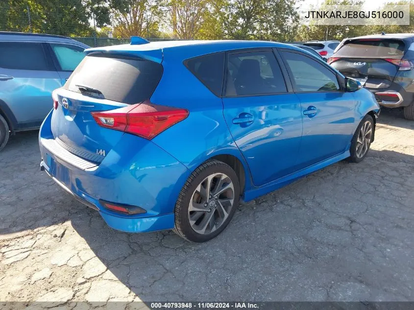 2016 Scion Im VIN: JTNKARJE8GJ516000 Lot: 40793948