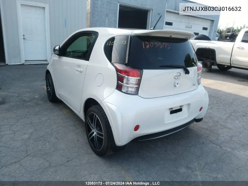 2012 Scion Iq VIN: JTNJJXB03CJ016632 Lot: 12053173