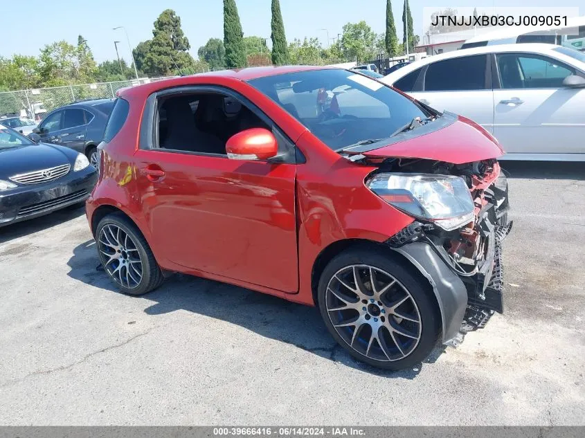 2012 Scion Iq VIN: JTNJJXB03CJ009051 Lot: 39666416