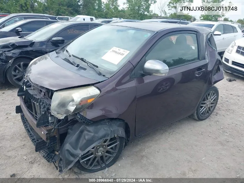 JTNJJXB08CJ011748 2012 Scion Iq