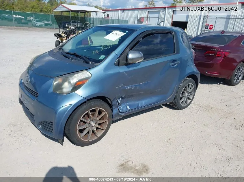 2012 Scion Iq VIN: JTNJJXB06CJ012042 Lot: 40374243