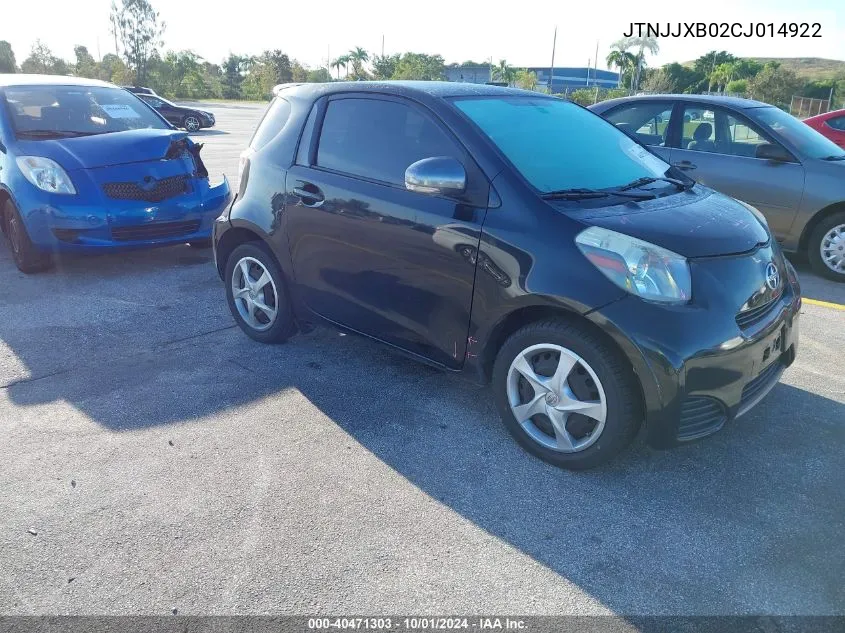 2012 Scion Iq VIN: JTNJJXB02CJ014922 Lot: 40471303