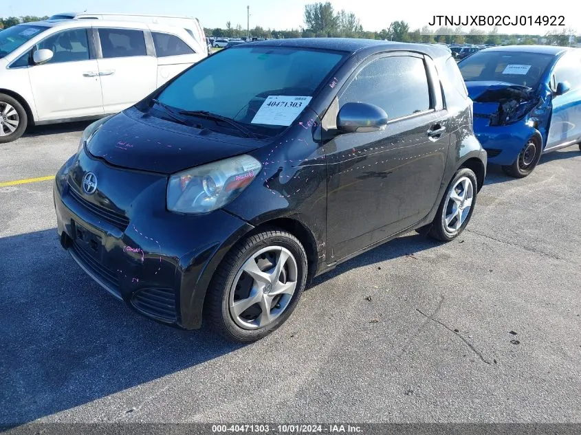 2012 Scion Iq VIN: JTNJJXB02CJ014922 Lot: 40471303