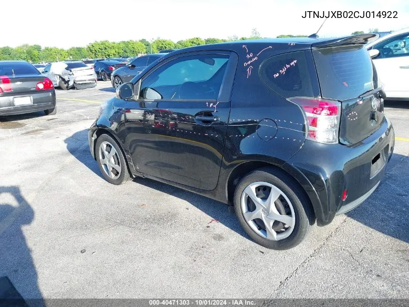 2012 Scion Iq VIN: JTNJJXB02CJ014922 Lot: 40471303