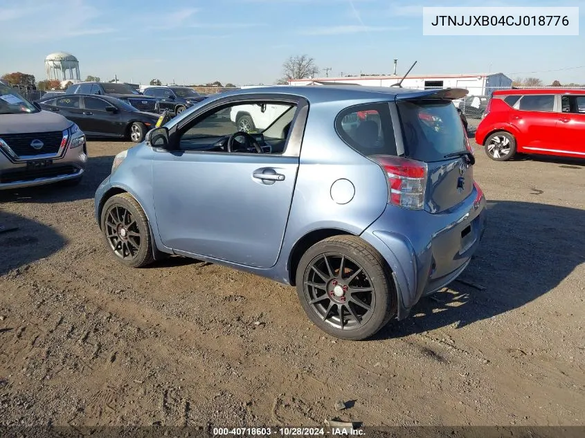 2012 Scion Iq VIN: JTNJJXB04CJ018776 Lot: 40718603