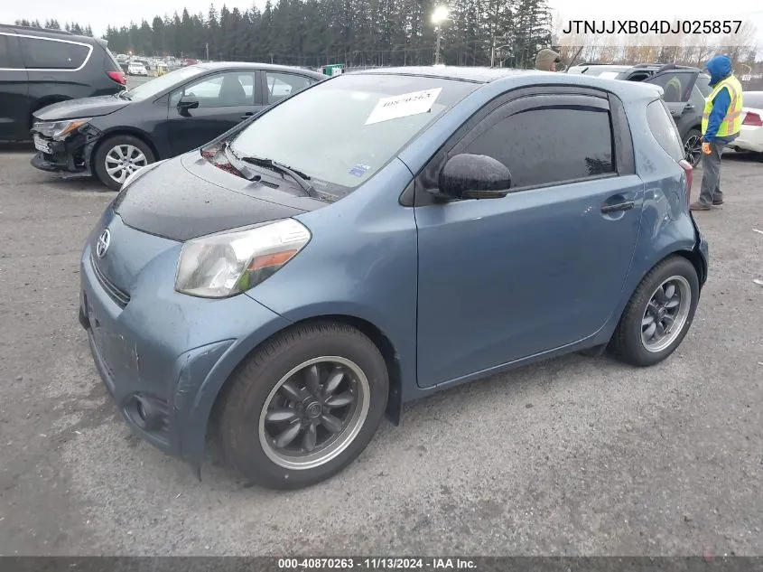 2013 Scion Iq VIN: JTNJJXB04DJ025857 Lot: 40870263