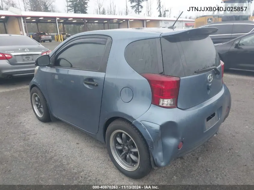 2013 Scion Iq VIN: JTNJJXB04DJ025857 Lot: 40870263