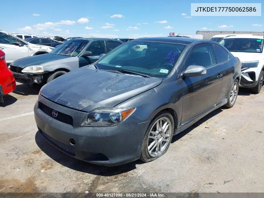 2005 Scion Tc VIN: JTKDE177750062586 Lot: 40127090