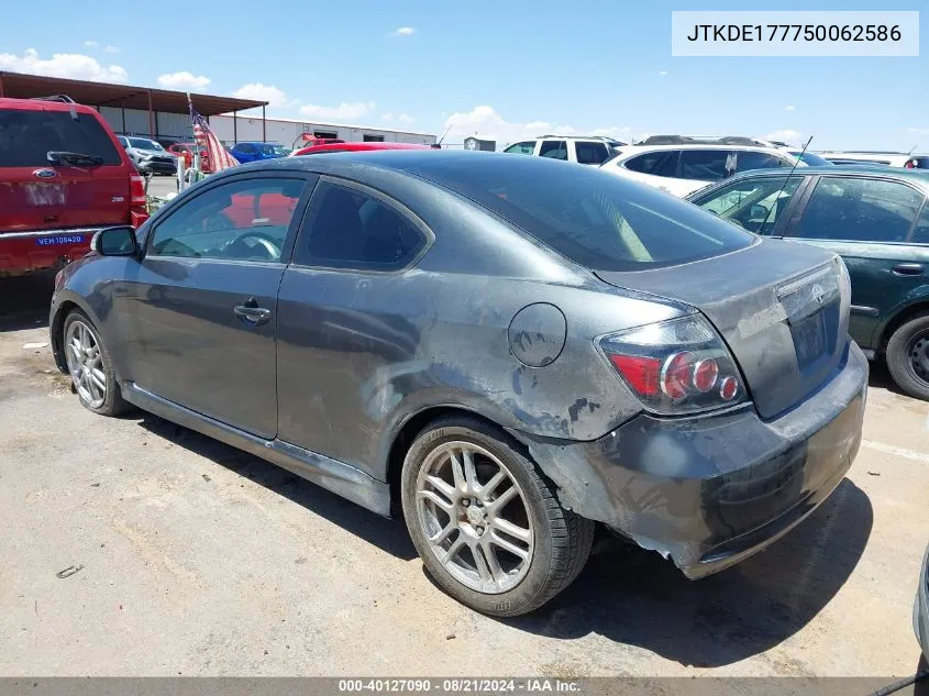 2005 Scion Tc VIN: JTKDE177750062586 Lot: 40127090