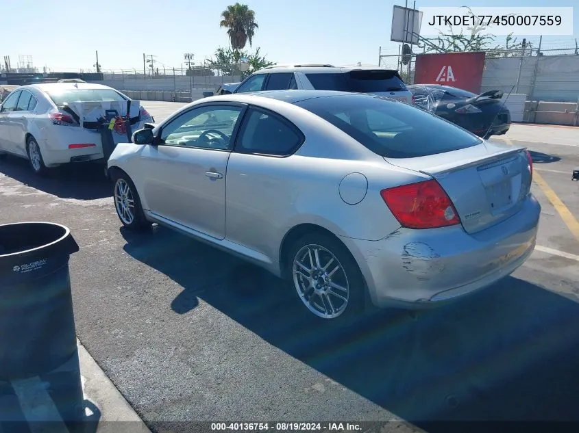 2005 Scion Tc VIN: JTKDE177450007559 Lot: 40136754