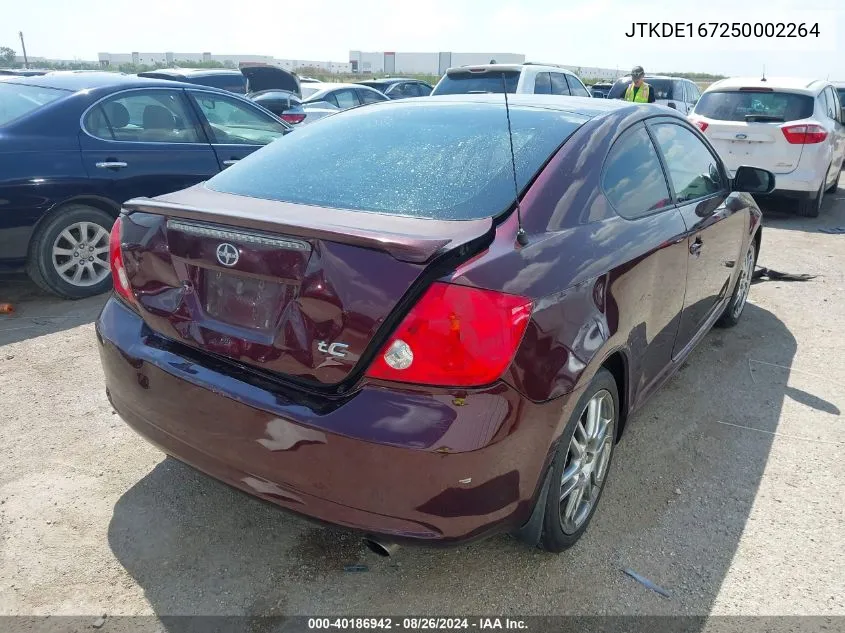 2005 Scion Tc VIN: JTKDE167250002264 Lot: 40186942