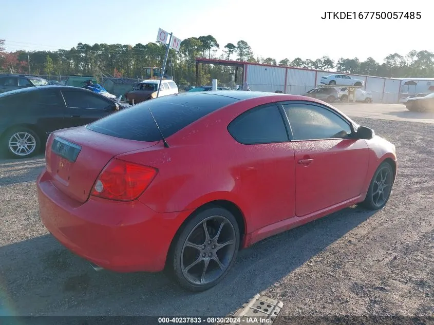 2005 Scion Tc VIN: JTKDE167750057485 Lot: 40237833