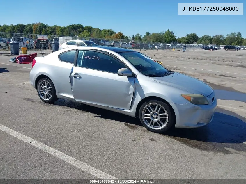 2005 Scion Tc VIN: JTKDE177250048000 Lot: 40467042