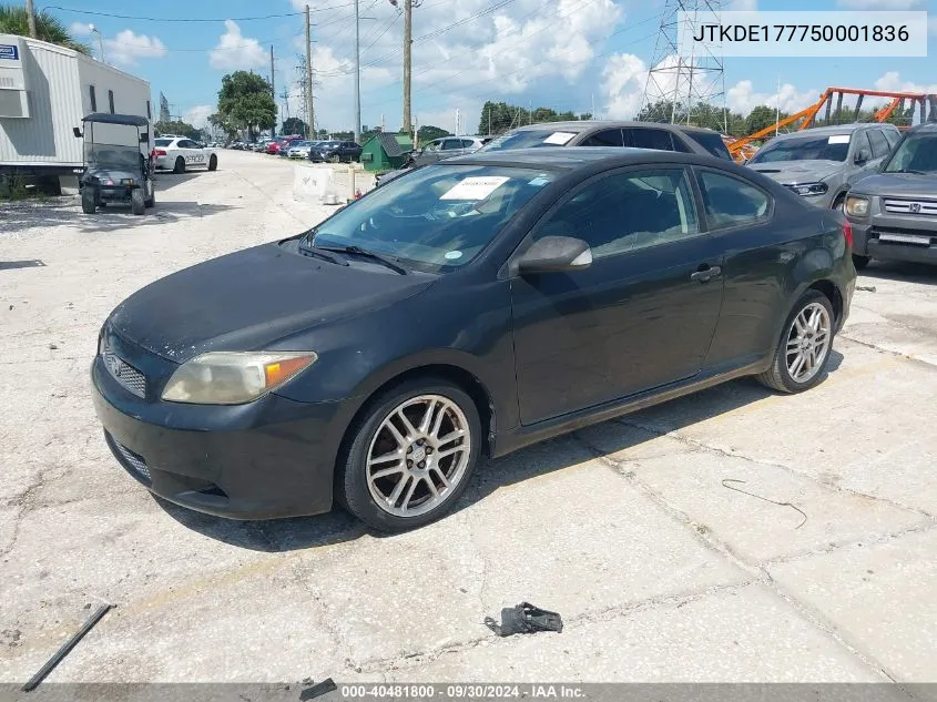 2005 Scion Tc VIN: JTKDE177750001836 Lot: 40481651