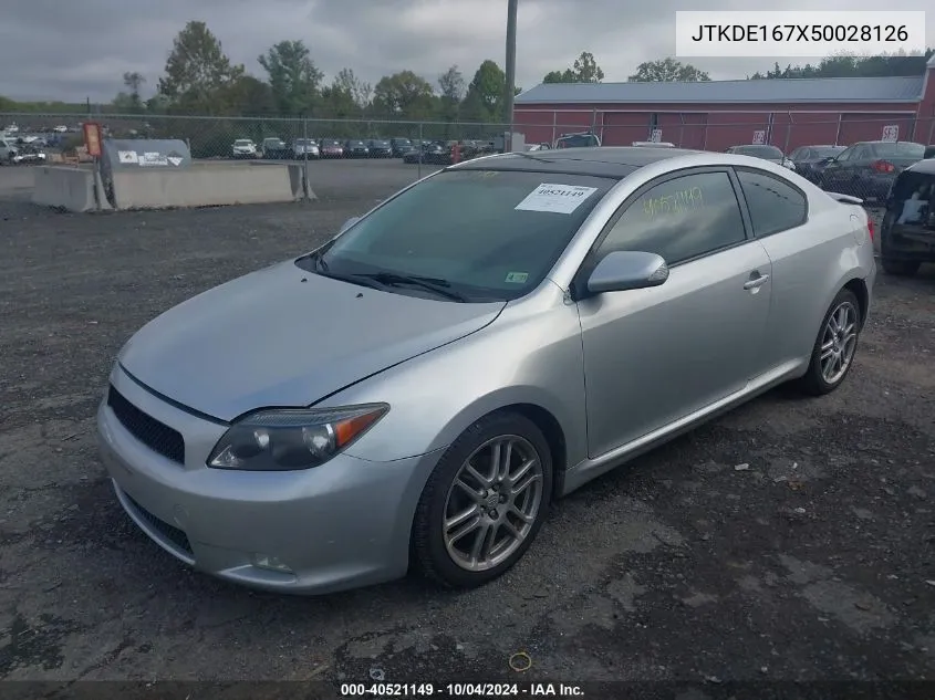 2005 Scion Tc VIN: JTKDE167X50028126 Lot: 40521149