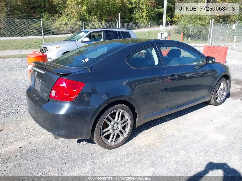 2005 Scion Tc VIN: JTKDE177250063113 Lot: 40545793