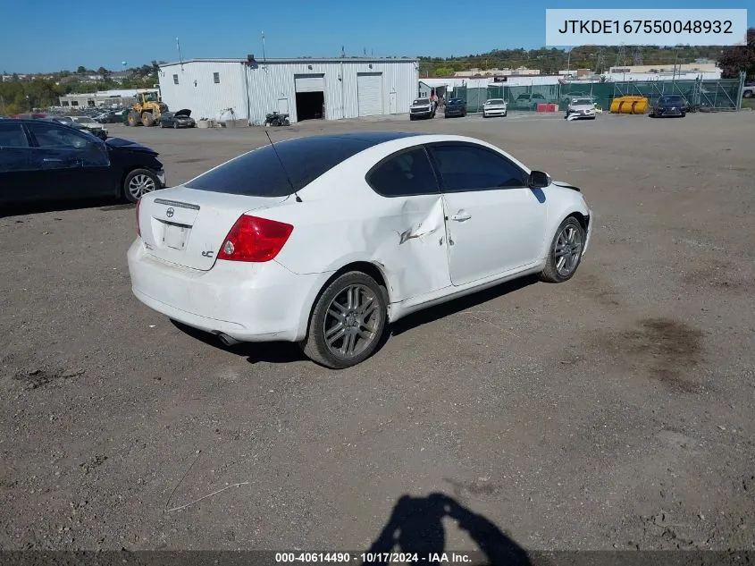 2005 Scion Tc VIN: JTKDE167550048932 Lot: 40614490