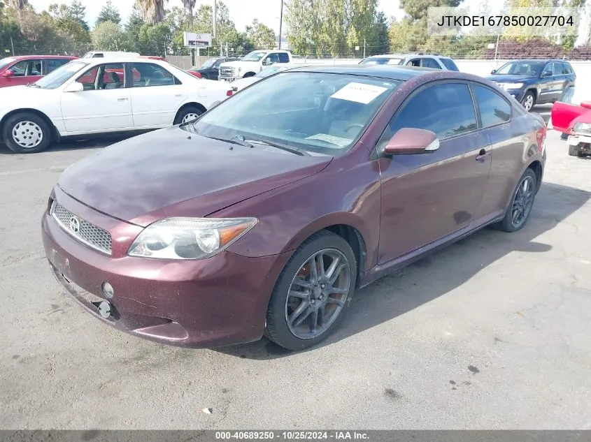 2005 Scion Tc VIN: JTKDE167850027704 Lot: 40689250