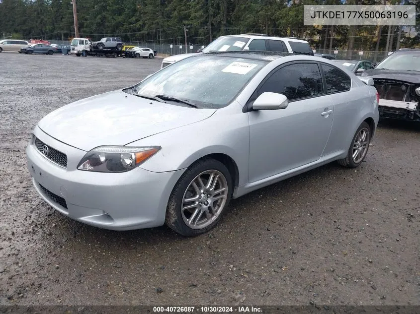 2005 Scion Tc VIN: JTKDE177X50063196 Lot: 40726087