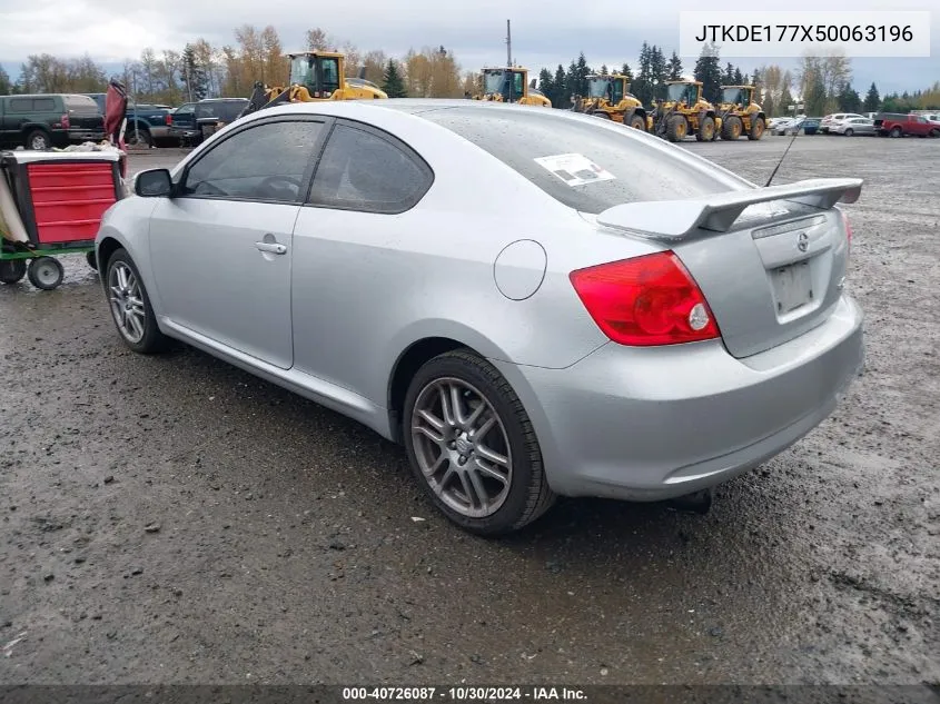 2005 Scion Tc VIN: JTKDE177X50063196 Lot: 40726087