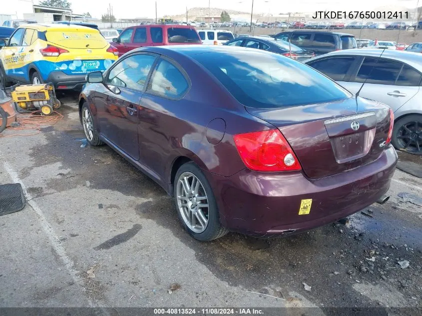 2005 Scion Tc VIN: JTKDE167650012411 Lot: 40813524