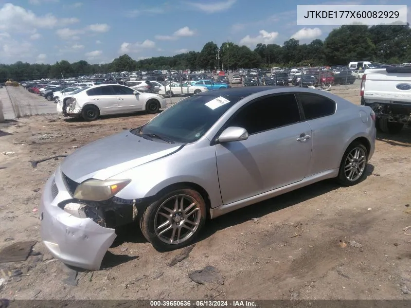 2006 Scion Tc VIN: JTKDE177X60082929 Lot: 39650636