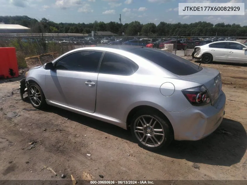 2006 Scion Tc VIN: JTKDE177X60082929 Lot: 39650636