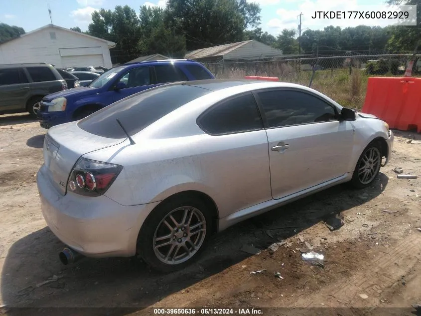 2006 Scion Tc VIN: JTKDE177X60082929 Lot: 39650636