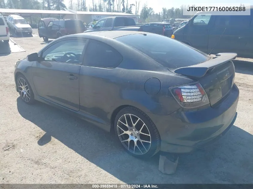 2006 Scion Tc VIN: JTKDE177160065288 Lot: 39859415