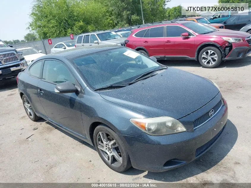 2006 Scion Tc VIN: JTKDE177X60065810 Lot: 40015615