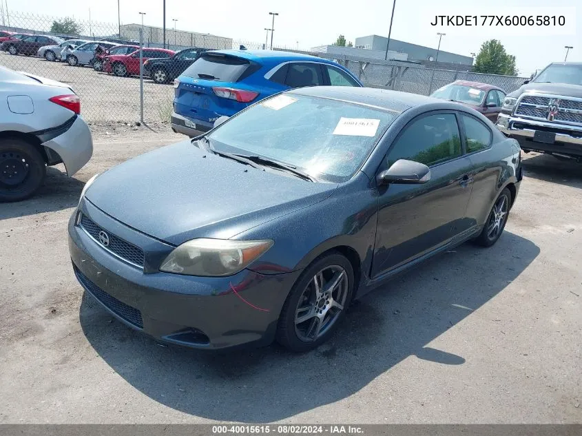 2006 Scion Tc VIN: JTKDE177X60065810 Lot: 40015615