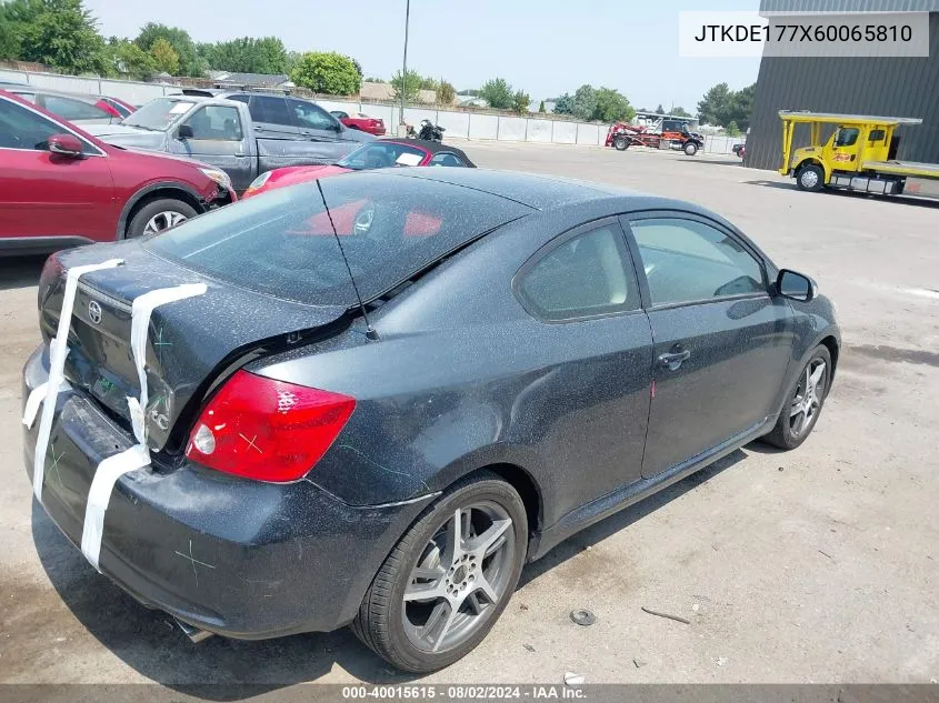 2006 Scion Tc VIN: JTKDE177X60065810 Lot: 40015615