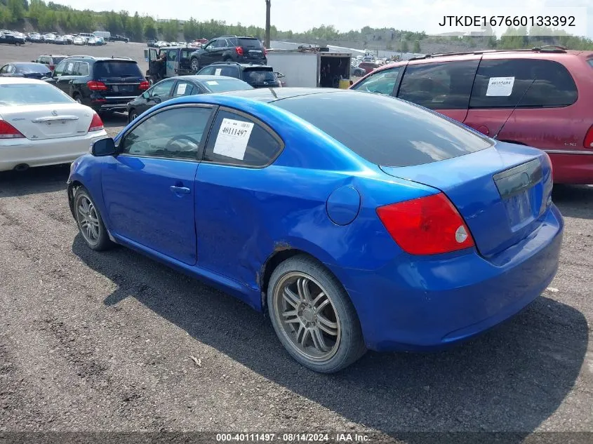 2006 Scion Tc VIN: JTKDE167660133392 Lot: 40111497