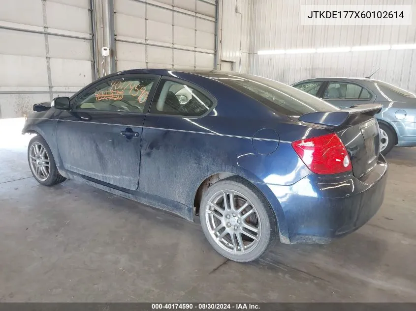 2006 Scion Tc VIN: JTKDE177X60102614 Lot: 40174590