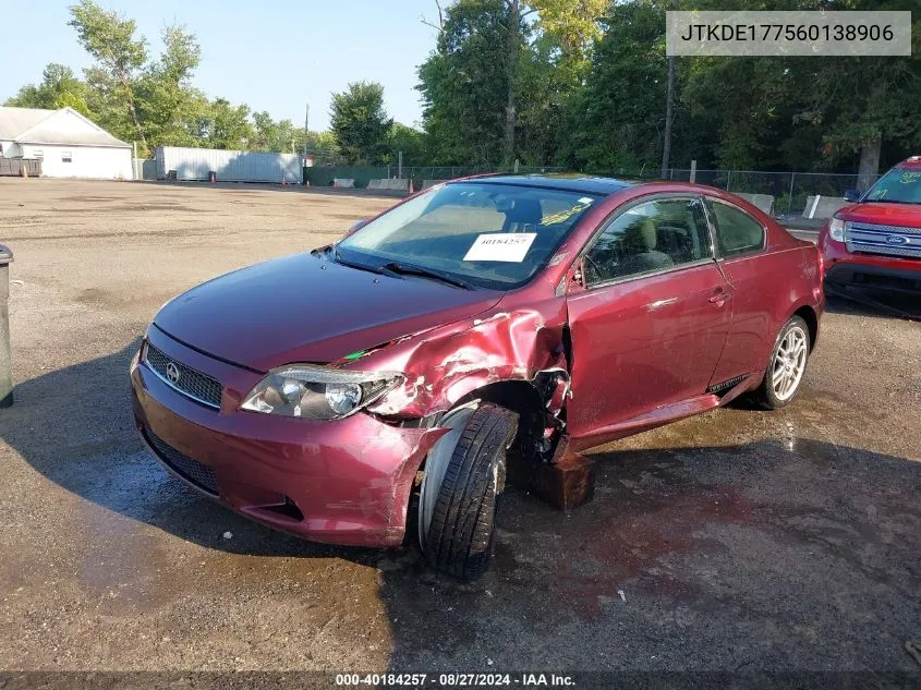 2006 Scion Tc VIN: JTKDE177560138906 Lot: 40184257