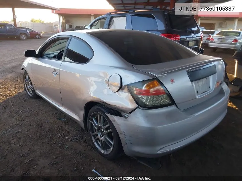 2006 Scion Tc VIN: JTKDE177360105337 Lot: 40338621