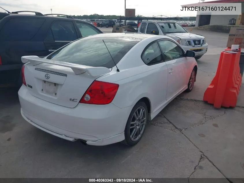 2006 Scion Tc VIN: JTKDE167160124471 Lot: 40363343