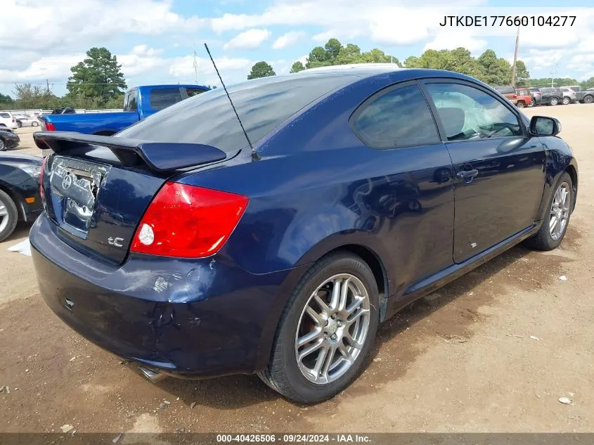 2006 Scion Tc VIN: JTKDE177660104277 Lot: 40426506