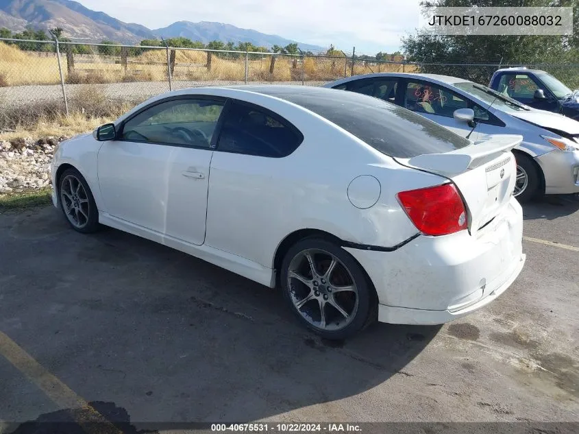 2006 Scion Tc VIN: JTKDE167260088032 Lot: 40675531