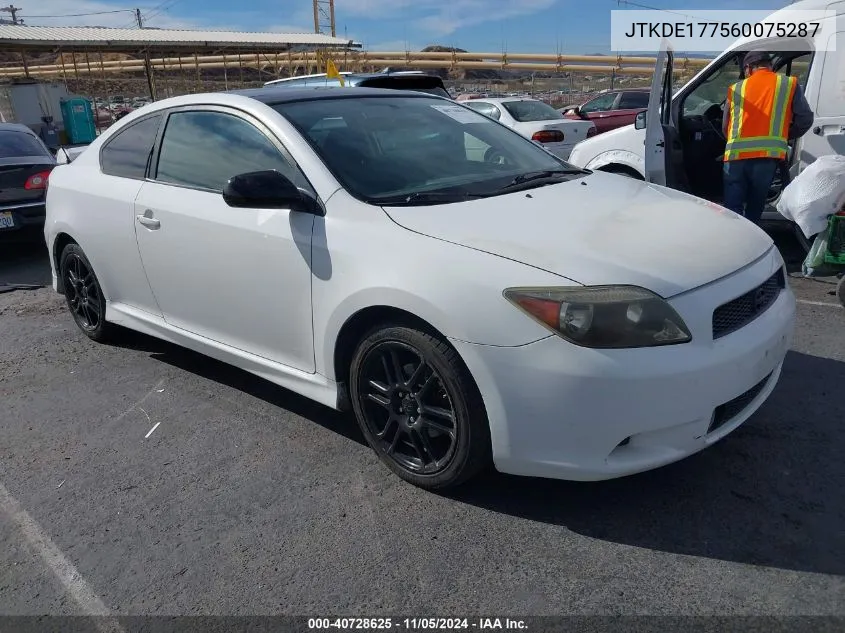 2006 Scion Tc VIN: JTKDE177560075287 Lot: 40728625