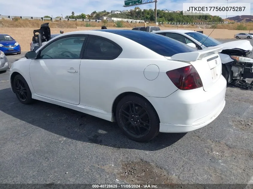 2006 Scion Tc VIN: JTKDE177560075287 Lot: 40728625