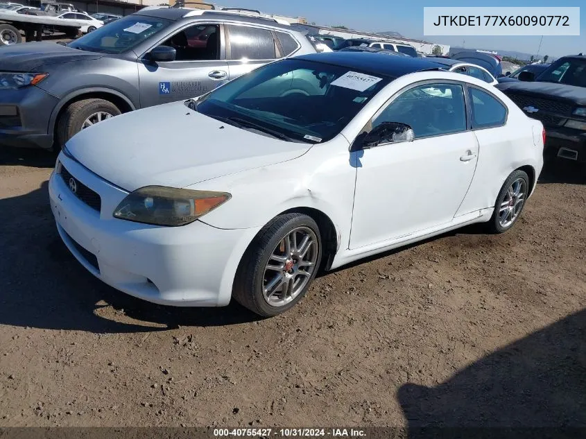 2006 Scion Tc VIN: JTKDE177X60090772 Lot: 40755427