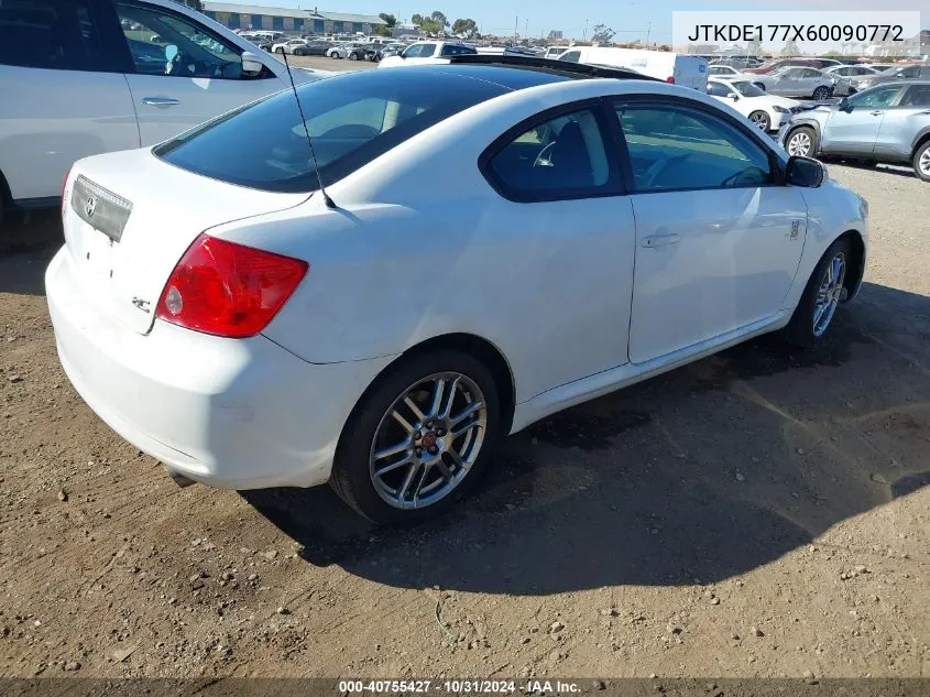 2006 Scion Tc VIN: JTKDE177X60090772 Lot: 40755427