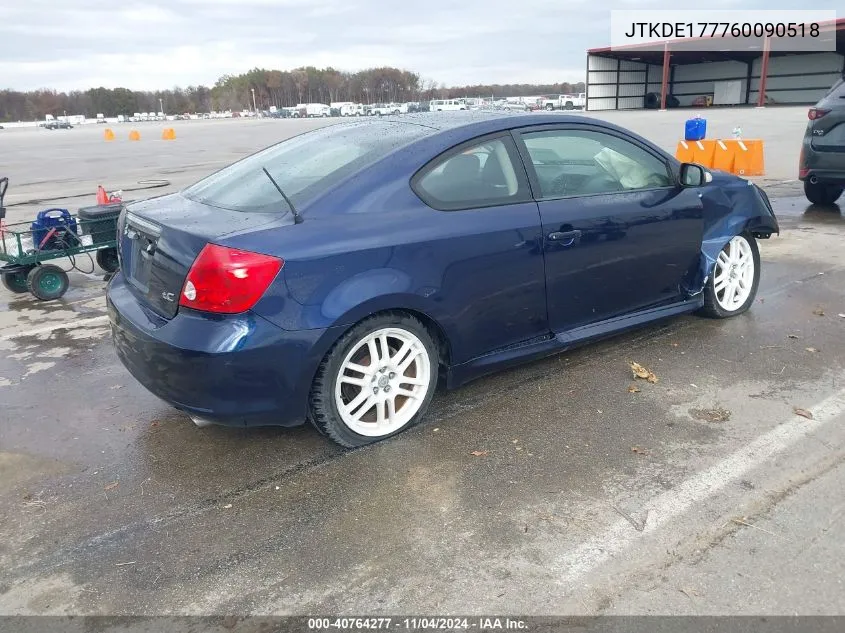 2006 Scion Tc VIN: JTKDE177760090518 Lot: 40764277