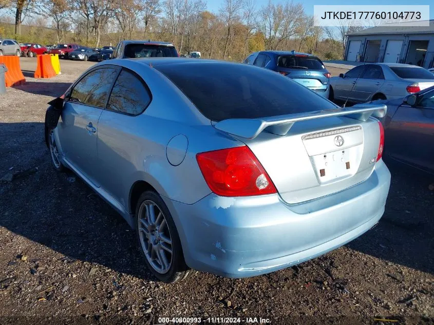 2006 Scion Tc VIN: JTKDE177760104773 Lot: 40800993