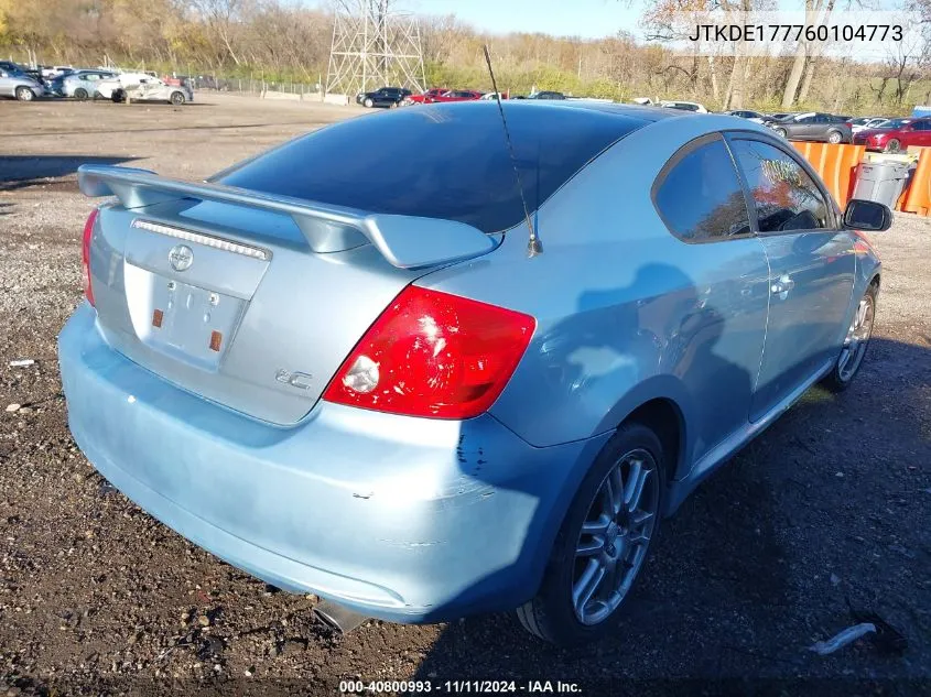 2006 Scion Tc VIN: JTKDE177760104773 Lot: 40800993