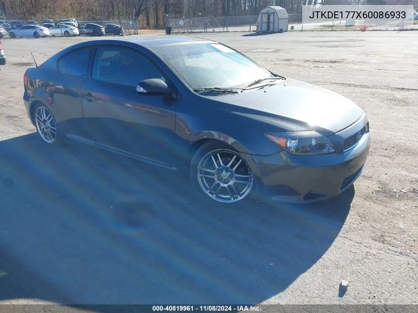 2006 Scion Tc VIN: JTKDE177X60086933 Lot: 40819961