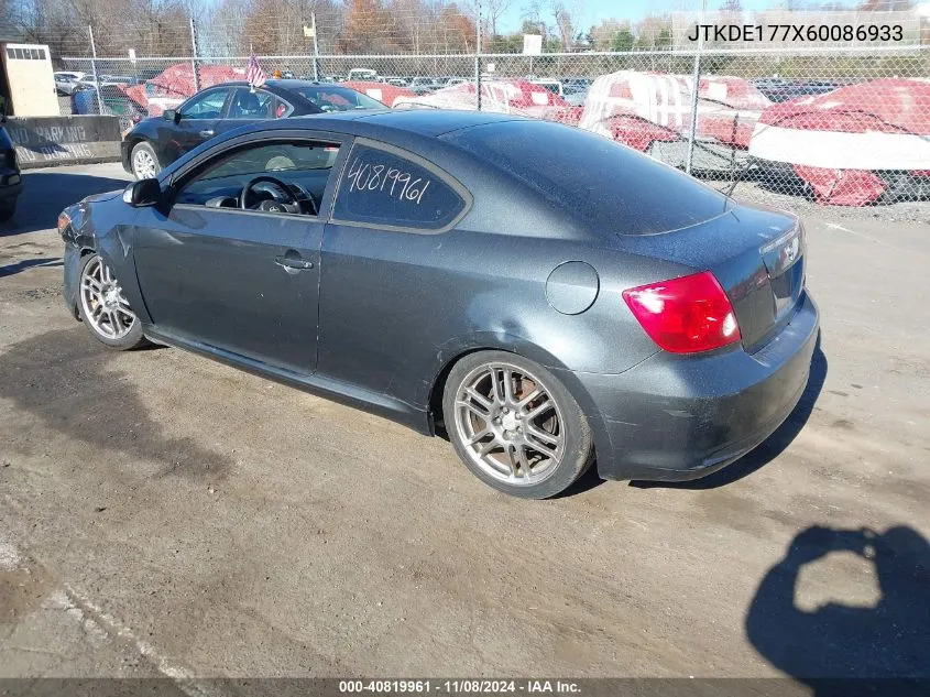 2006 Scion Tc VIN: JTKDE177X60086933 Lot: 40819961